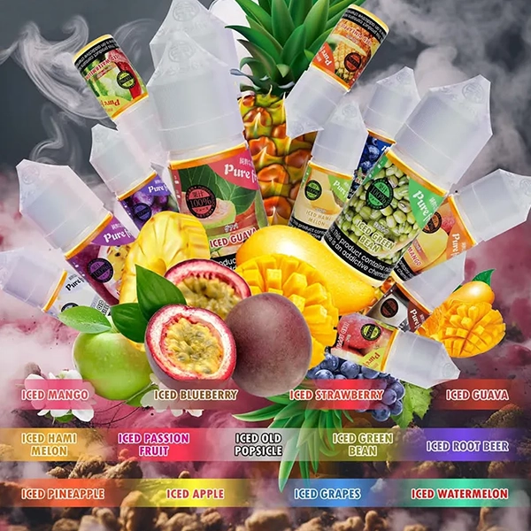 日本Purefruit煙油主图1-1.webp 日本 Pure Fruit 純粹果物 鹽尼古丁小煙油 30ml 30mg/35mg 100%天然萃取 15-17款日系冰鎮果香|小煙注油首選:圖片 1